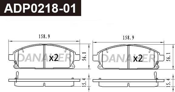 Danaher ADP0218-01 - Комплект спирачно феродо, дискови спирачки vvparts.bg