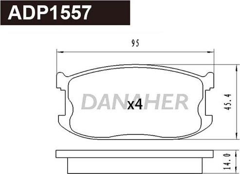 Danaher ADP1557 - Комплект спирачно феродо, дискови спирачки vvparts.bg