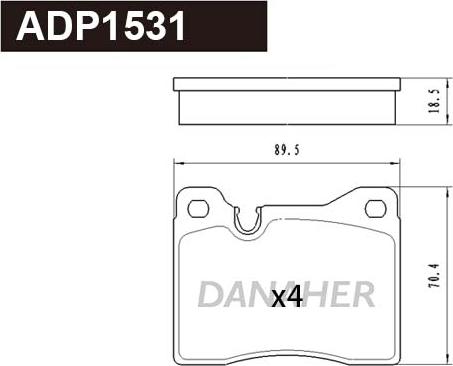 Danaher ADP1531 - Комплект спирачно феродо, дискови спирачки vvparts.bg