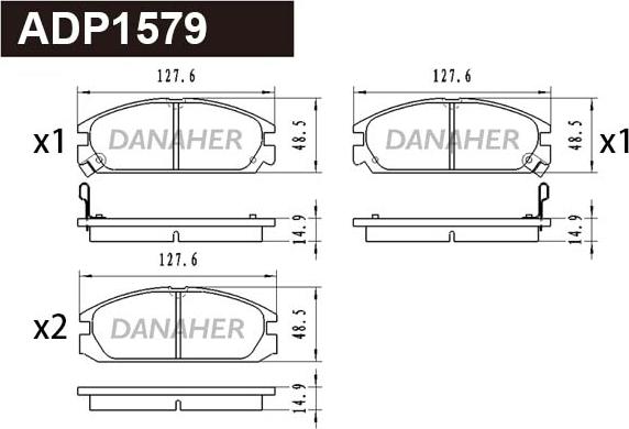 Danaher ADP1579 - Комплект спирачно феродо, дискови спирачки vvparts.bg