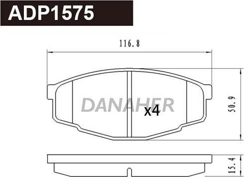 Danaher ADP1575 - Комплект спирачно феродо, дискови спирачки vvparts.bg