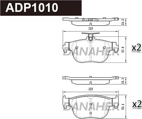 Danaher ADP1010 - Комплект спирачно феродо, дискови спирачки vvparts.bg