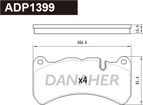 Danaher ADP1399 - Комплект спирачно феродо, дискови спирачки vvparts.bg