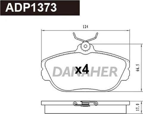 Danaher ADP1373 - Комплект спирачно феродо, дискови спирачки vvparts.bg