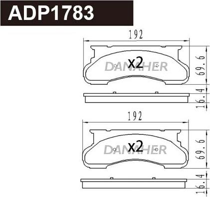 Danaher ADP1783 - Комплект спирачно феродо, дискови спирачки vvparts.bg