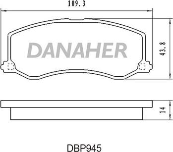 Danaher DBP945 - Комплект спирачно феродо, дискови спирачки vvparts.bg