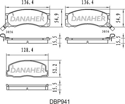 Danaher DBP941 - Комплект спирачно феродо, дискови спирачки vvparts.bg