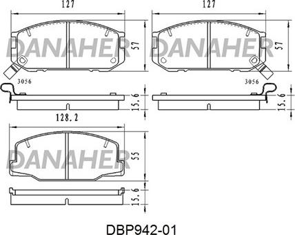 Danaher DBP942-01 - Комплект спирачно феродо, дискови спирачки vvparts.bg