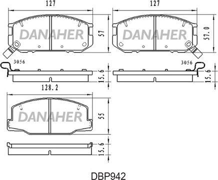 Danaher DBP942 - Комплект спирачно феродо, дискови спирачки vvparts.bg