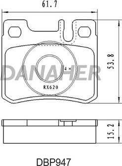 Danaher DBP947 - Комплект спирачно феродо, дискови спирачки vvparts.bg