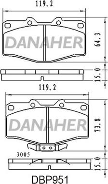 Danaher DBP951 - Комплект спирачно феродо, дискови спирачки vvparts.bg