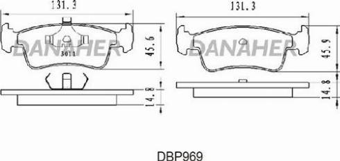 Danaher DBP969 - Комплект спирачно феродо, дискови спирачки vvparts.bg