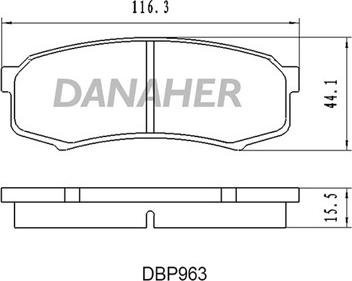 Danaher DBP963 - Комплект спирачно феродо, дискови спирачки vvparts.bg