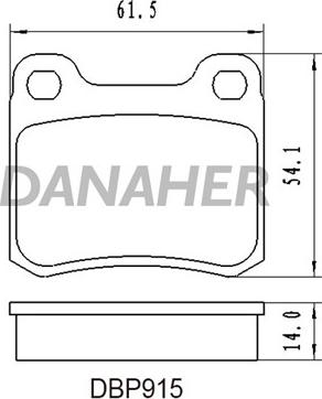 Danaher DBP915 - Комплект спирачно феродо, дискови спирачки vvparts.bg