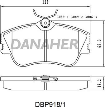 Danaher DBP918/1 - Комплект спирачно феродо, дискови спирачки vvparts.bg