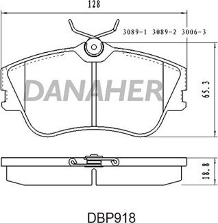 Danaher DBP918 - Комплект спирачно феродо, дискови спирачки vvparts.bg