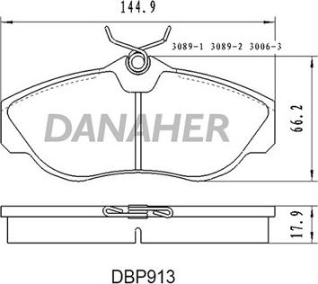 Danaher DBP913 - Комплект спирачно феродо, дискови спирачки vvparts.bg