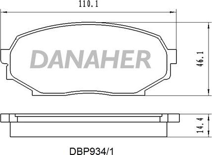 Danaher DBP934/1 - Комплект спирачно феродо, дискови спирачки vvparts.bg