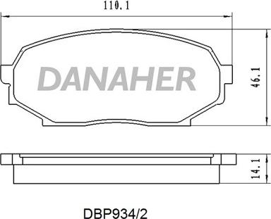 Danaher DBP934/2 - Комплект спирачно феродо, дискови спирачки vvparts.bg