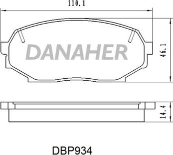 Danaher DBP934 - Комплект спирачно феродо, дискови спирачки vvparts.bg