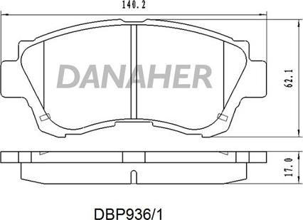 Danaher DBP936/1 - Комплект спирачно феродо, дискови спирачки vvparts.bg