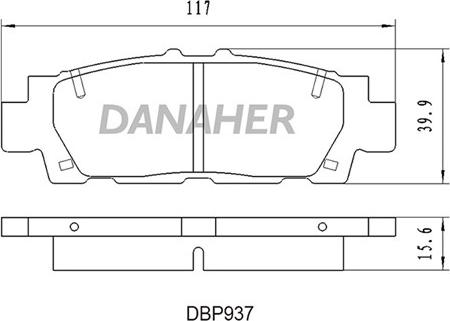 Danaher DBP937 - Комплект спирачно феродо, дискови спирачки vvparts.bg