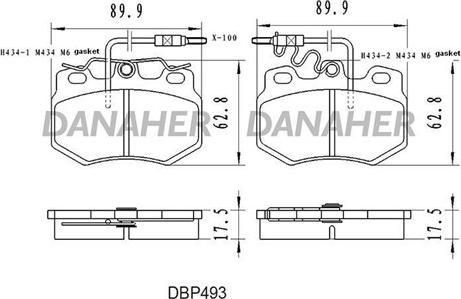 Danaher DBP493 - Комплект спирачно феродо, дискови спирачки vvparts.bg