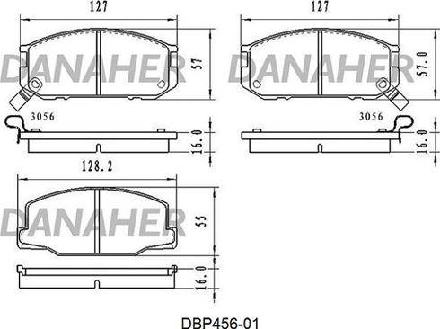 Danaher DBP456-01 - Комплект спирачно феродо, дискови спирачки vvparts.bg