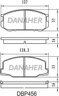 Danaher DBP456 - Комплект спирачно феродо, дискови спирачки vvparts.bg