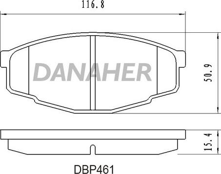 Danaher DBP461 - Комплект спирачно феродо, дискови спирачки vvparts.bg