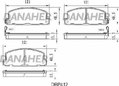 Danaher DBP412 - Комплект спирачно феродо, дискови спирачки vvparts.bg