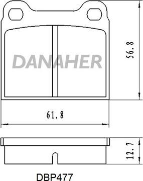 Danaher DBP477 - Комплект спирачно феродо, дискови спирачки vvparts.bg