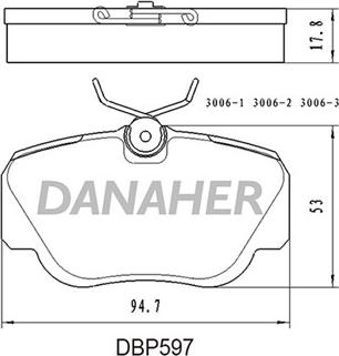 Danaher DBP597 - Комплект спирачно феродо, дискови спирачки vvparts.bg