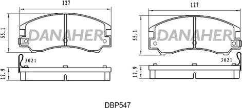 Danaher DBP547 - Комплект спирачно феродо, дискови спирачки vvparts.bg