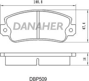 Danaher DBP509 - Комплект спирачно феродо, дискови спирачки vvparts.bg