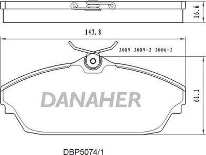 Danaher DBP5074/1 - Комплект спирачно феродо, дискови спирачки vvparts.bg