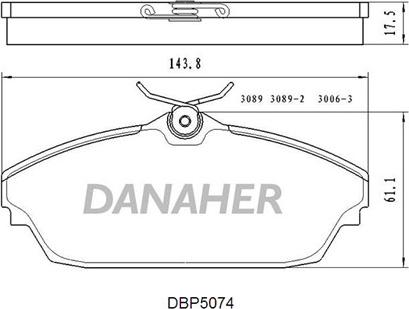 Danaher DBP5074 - Комплект спирачно феродо, дискови спирачки vvparts.bg
