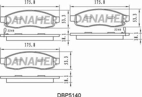 Danaher DBP5140 - Комплект спирачно феродо, дискови спирачки vvparts.bg