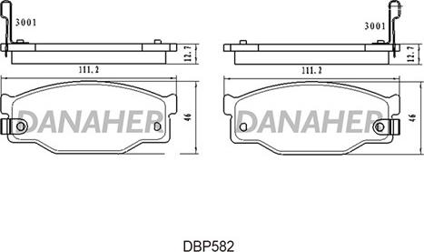 Danaher DBP582 - Комплект спирачно феродо, дискови спирачки vvparts.bg