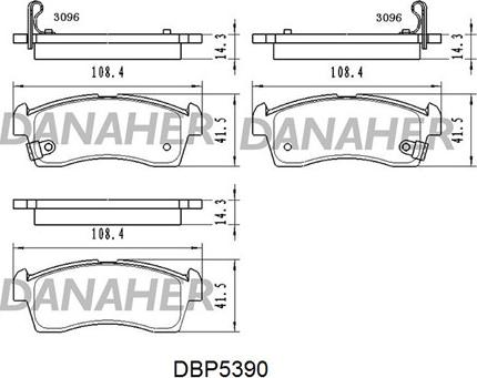 Danaher DBP5390 - Комплект спирачно феродо, дискови спирачки vvparts.bg