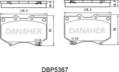 Danaher DBP5367 - Комплект спирачно феродо, дискови спирачки vvparts.bg