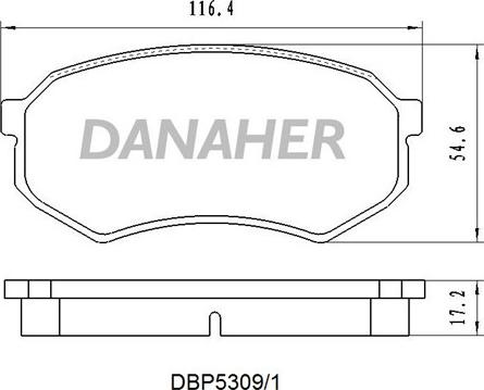 Danaher DBP5309/1 - Комплект спирачно феродо, дискови спирачки vvparts.bg