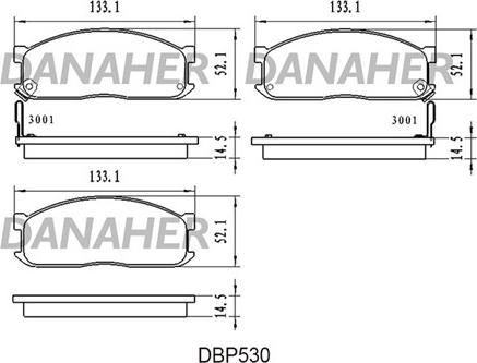 Danaher DBP530 - Комплект спирачно феродо, дискови спирачки vvparts.bg