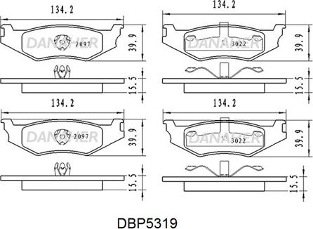 Danaher DBP5319 - Комплект спирачно феродо, дискови спирачки vvparts.bg