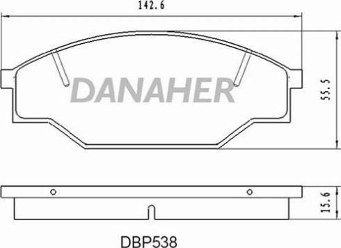 Danaher DBP538 - Комплект спирачно феродо, дискови спирачки vvparts.bg