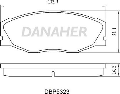 Danaher DBP5323 - Комплект спирачно феродо, дискови спирачки vvparts.bg