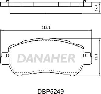 Danaher DBP5249 - Комплект спирачно феродо, дискови спирачки vvparts.bg