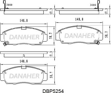 Danaher DBP5254 - Комплект спирачно феродо, дискови спирачки vvparts.bg