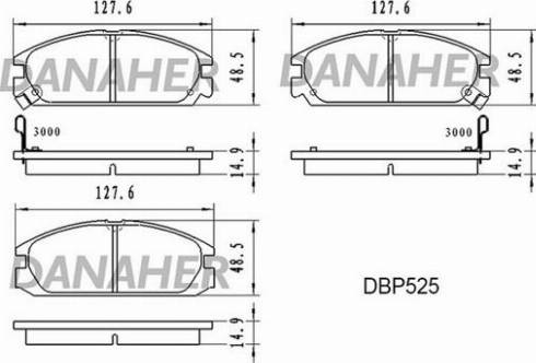 Danaher DBP525 - Комплект спирачно феродо, дискови спирачки vvparts.bg
