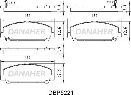 Danaher DBP5221 - Комплект спирачно феродо, дискови спирачки vvparts.bg